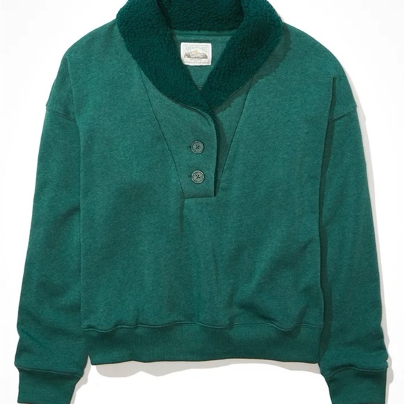AE Sherpa Collared Henley Sweatshirt - Picture 4 of 5